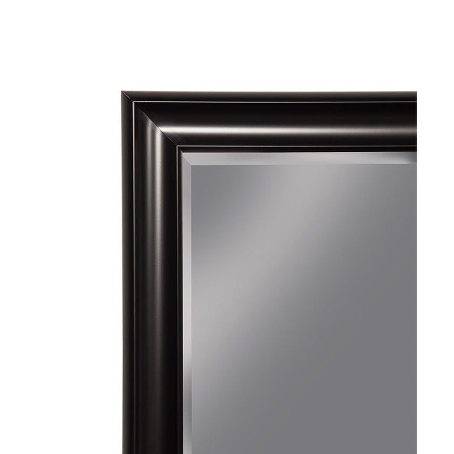 Benzara Black Rectangular Polystyrene Frame Full Length Leaner Mirror