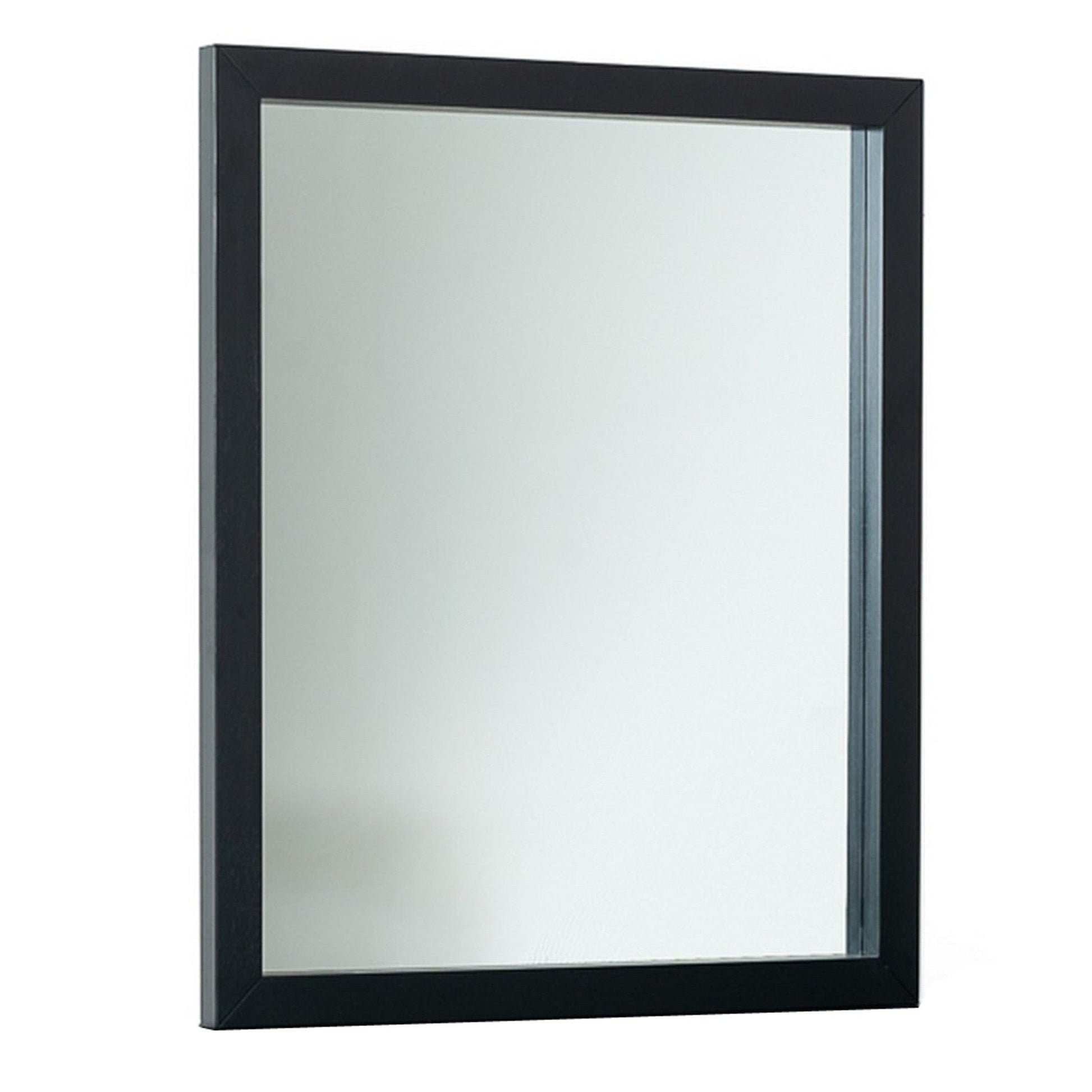 Benzara Black Rectangular Wooden Wall Mirror With Mounting Hardware