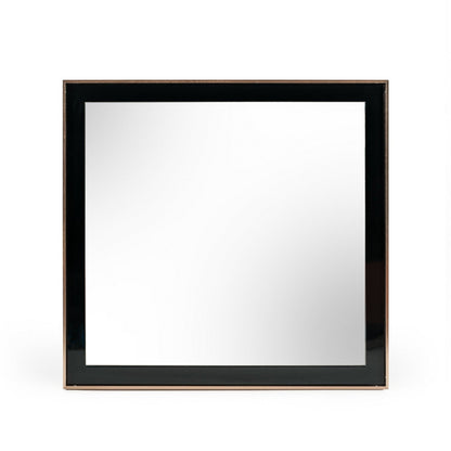 Benzara Black and Gold Dual Tone Stainless Steel Frame Wall Mirror