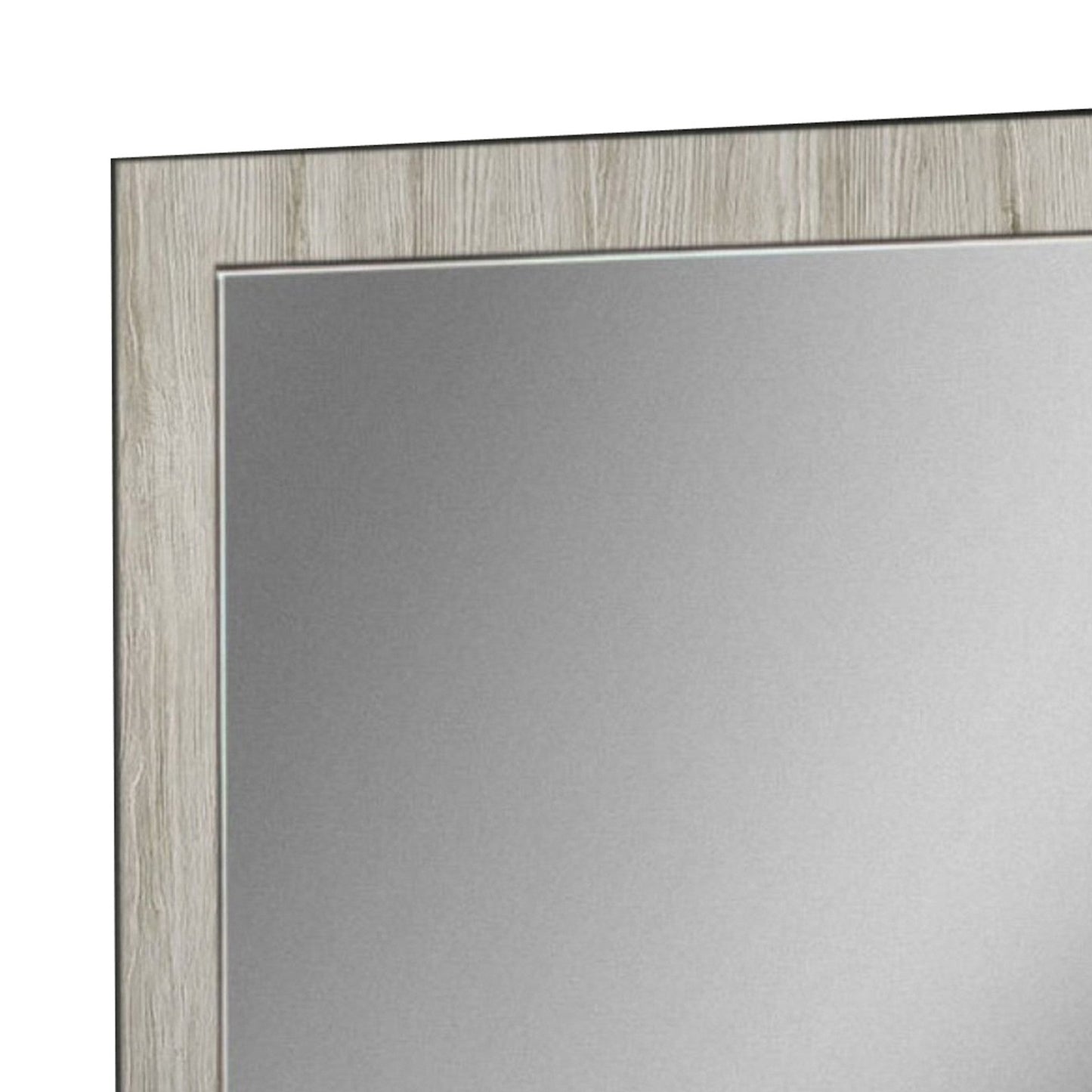 Benzara Black and Gray Dual Tone Wall Mirror With Wooden Frame