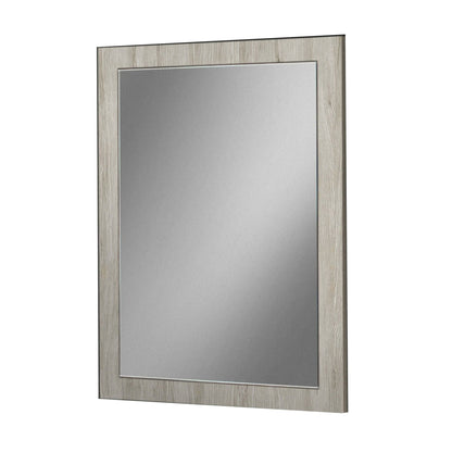 Benzara Black and Gray Dual Tone Wall Mirror With Wooden Frame