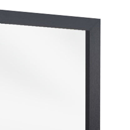 Benzara Black and Silver Transitional Style Rectangular Mirror With Wooden Frame