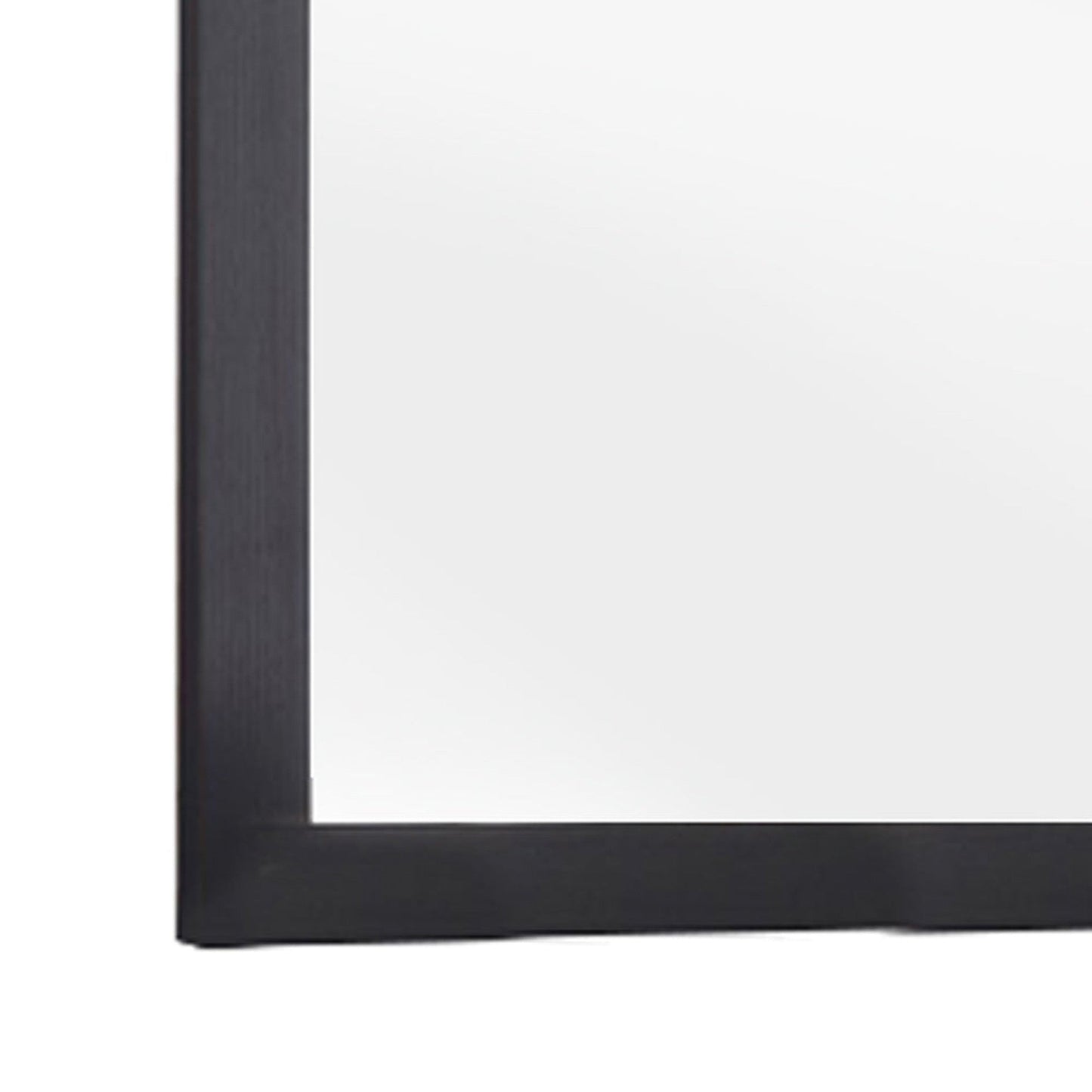Benzara Black and Silver Transitional Style Rectangular Mirror With Wooden Frame