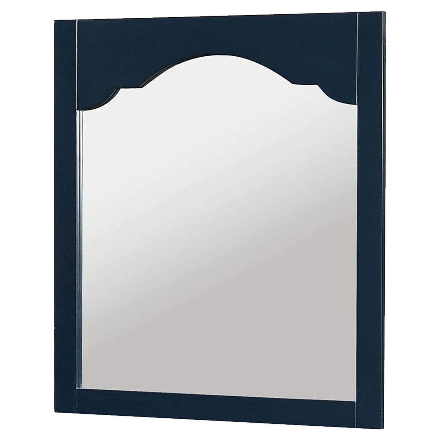 Benzara Blue Wooden Encasing Mirror With Arched Design Top