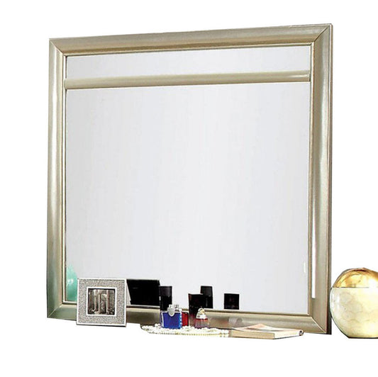 Benzara Briella Silver Contemporary Wooden Framed Wall Mirror