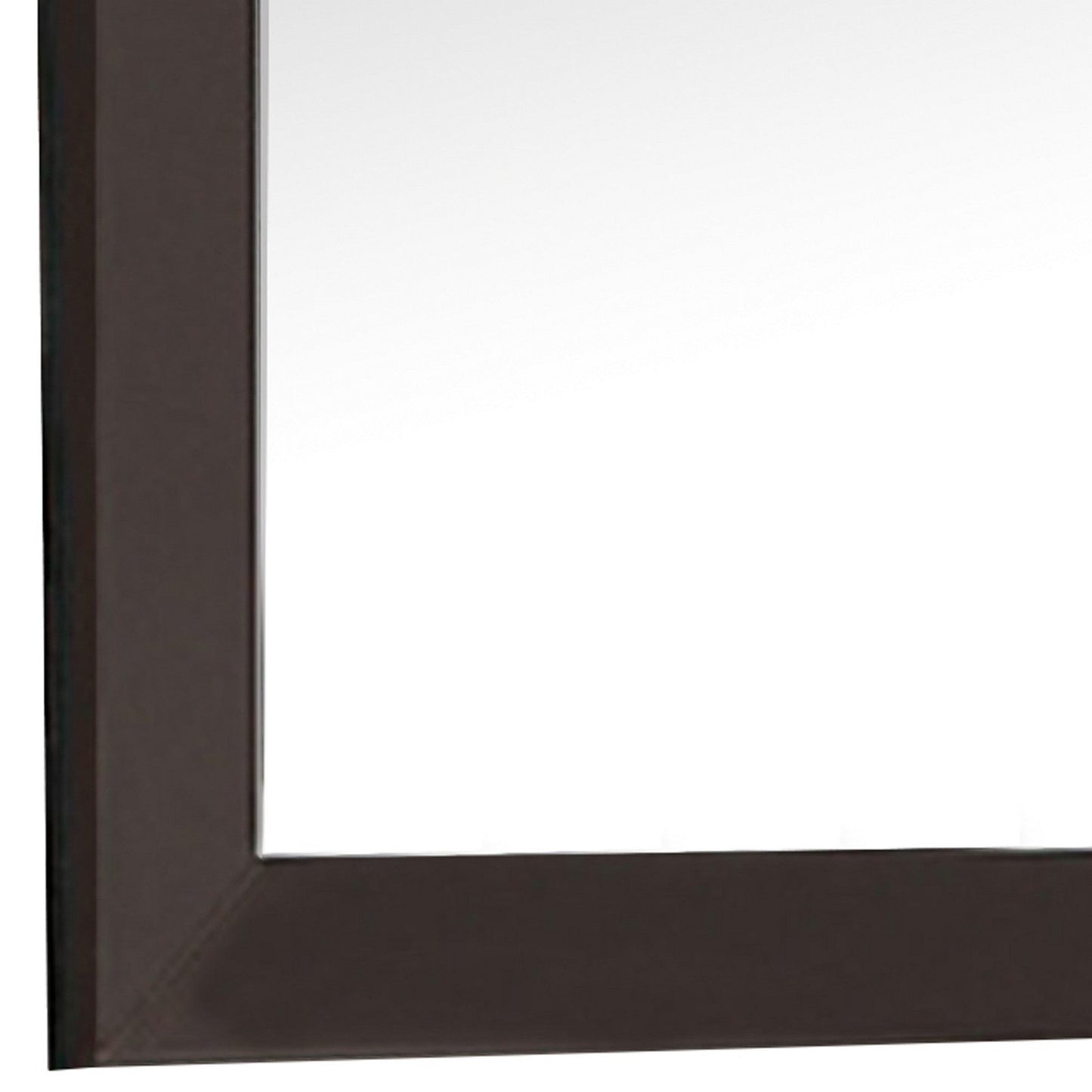 Benzara Brown Contemporary Style Faux Leather Upholstered Wooden Framed Mirror