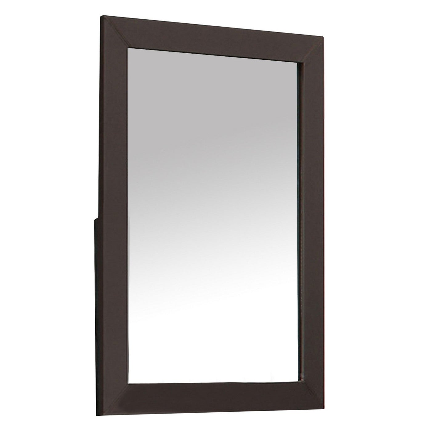 Benzara Brown Contemporary Style Faux Leather Upholstered Wooden Framed Mirror