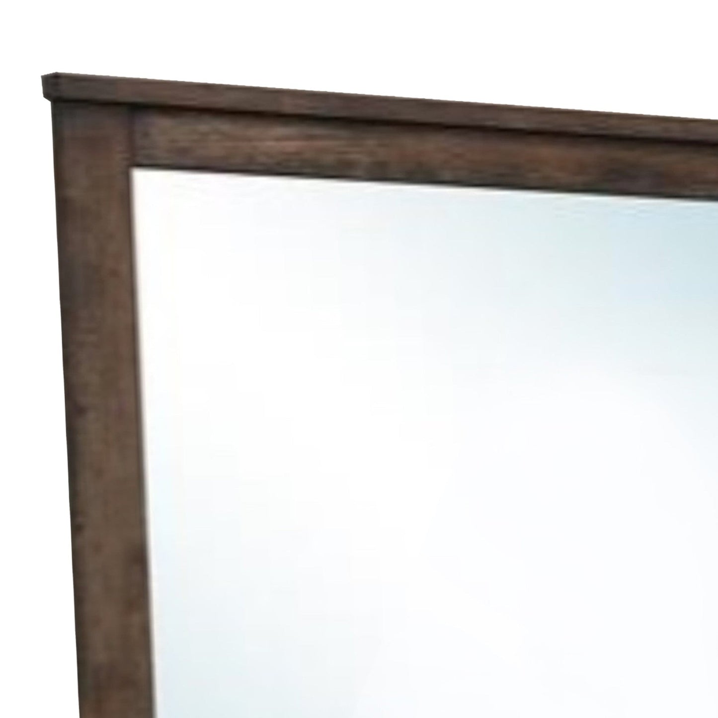 Benzara Brown Distressed Solid Wood Mirror