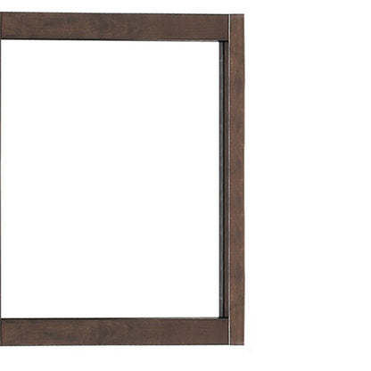Benzara Brown Rectangular Wooden Frame Mirror With Grain and Textured Details