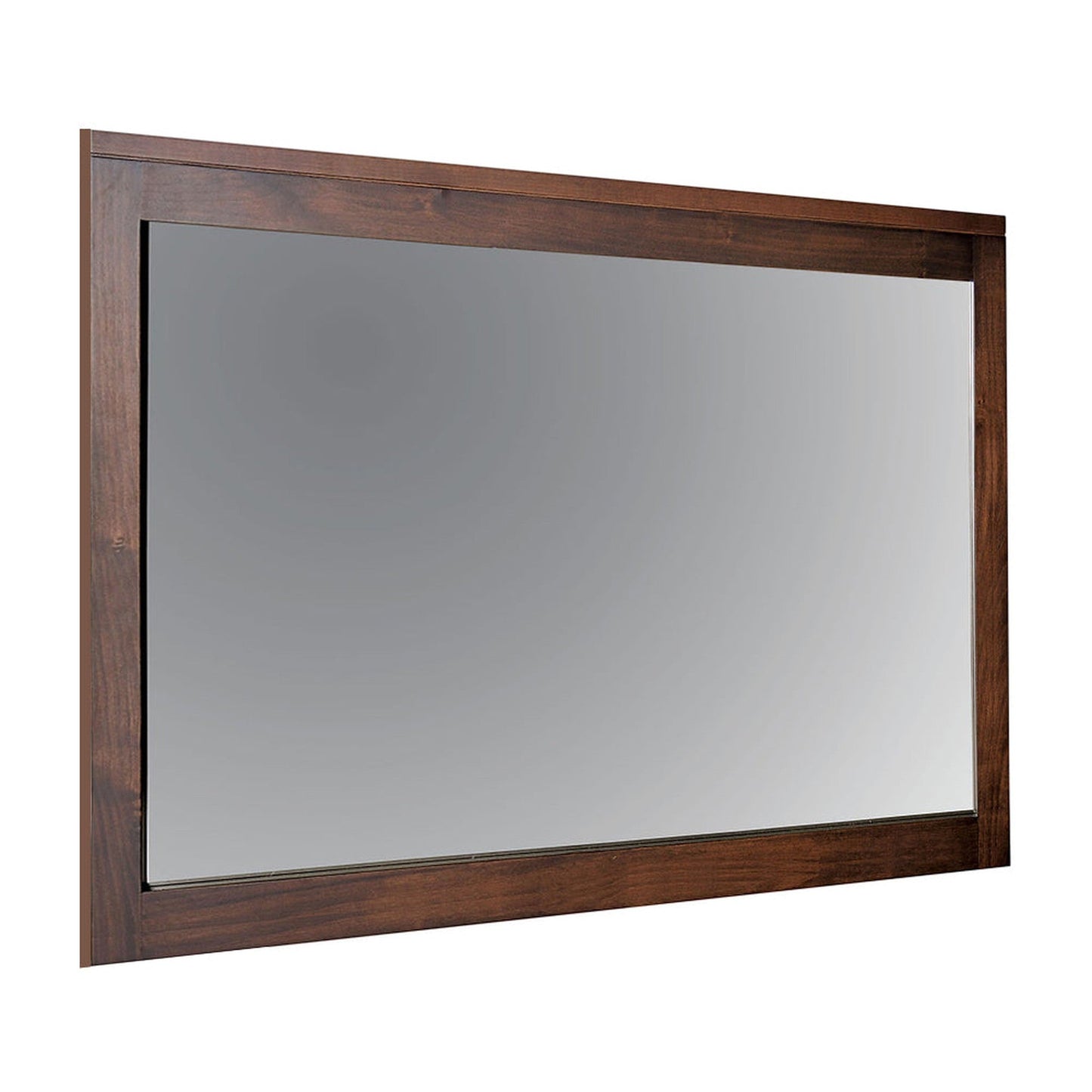 Benzara Brown Rectangular Wooden Frame Mirror With Mounting Hardwares