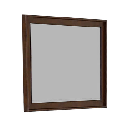 Benzara Brown Rectangular Wooden Frame Mirror With Raised Edges