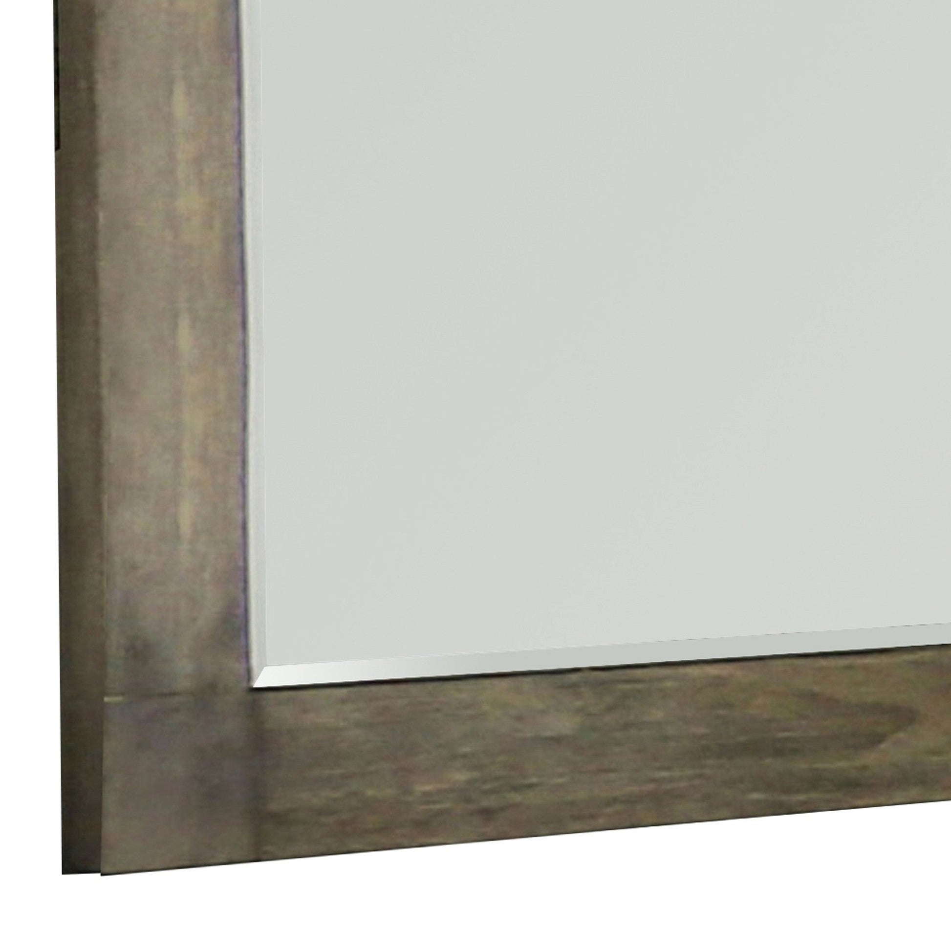 Benzara Brown Traditional Style Rectangular Mirror With Textured Wood Grain Details