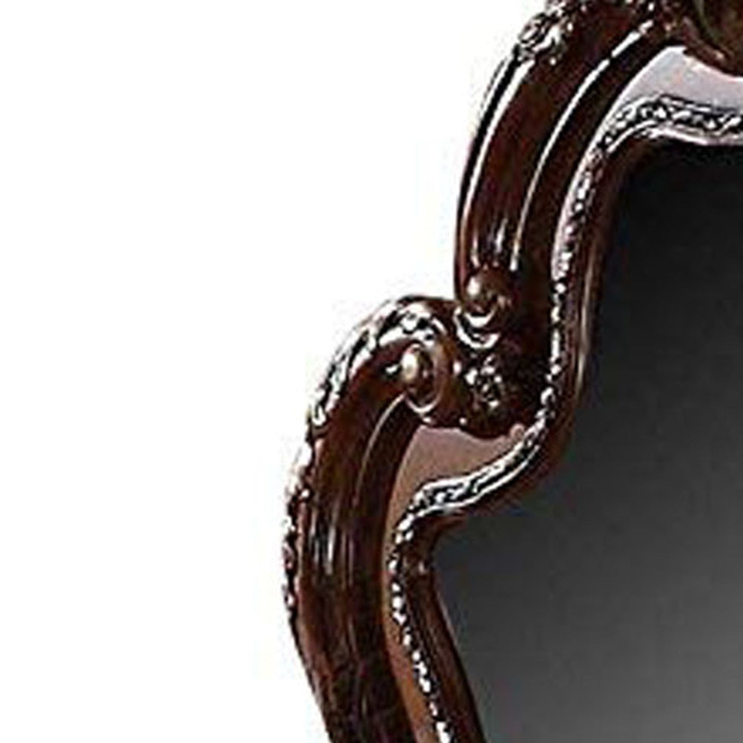 Benzara Brown Traditional Wooden Mirror With Oversized Polyresin Scrollwork