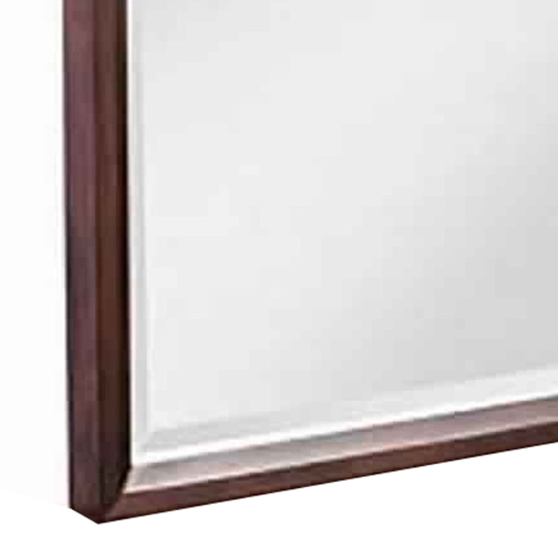 Benzara Brown Transitional Style Rectangular Mirror With Wooden Frame