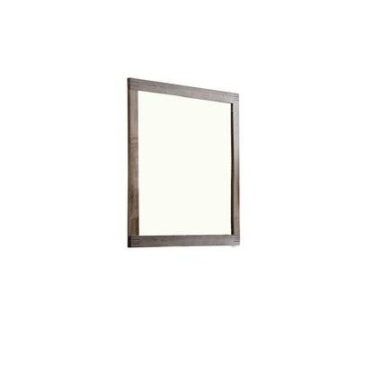 Benzara Brown Transitional Style Wooden Encased Mirror With Grain Details