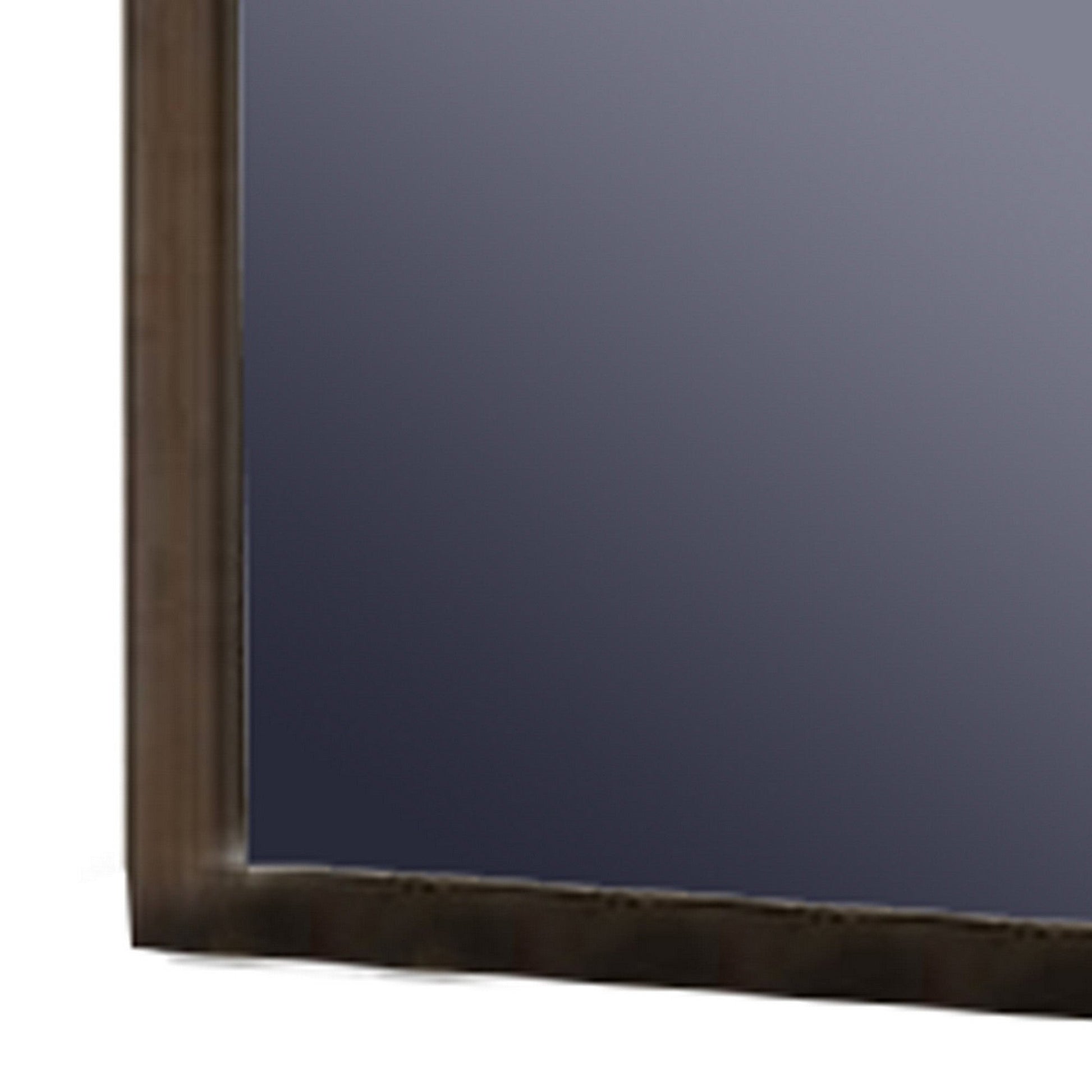 Benzara Brown Wall Mirror With Rectangular Frame and Molded Details