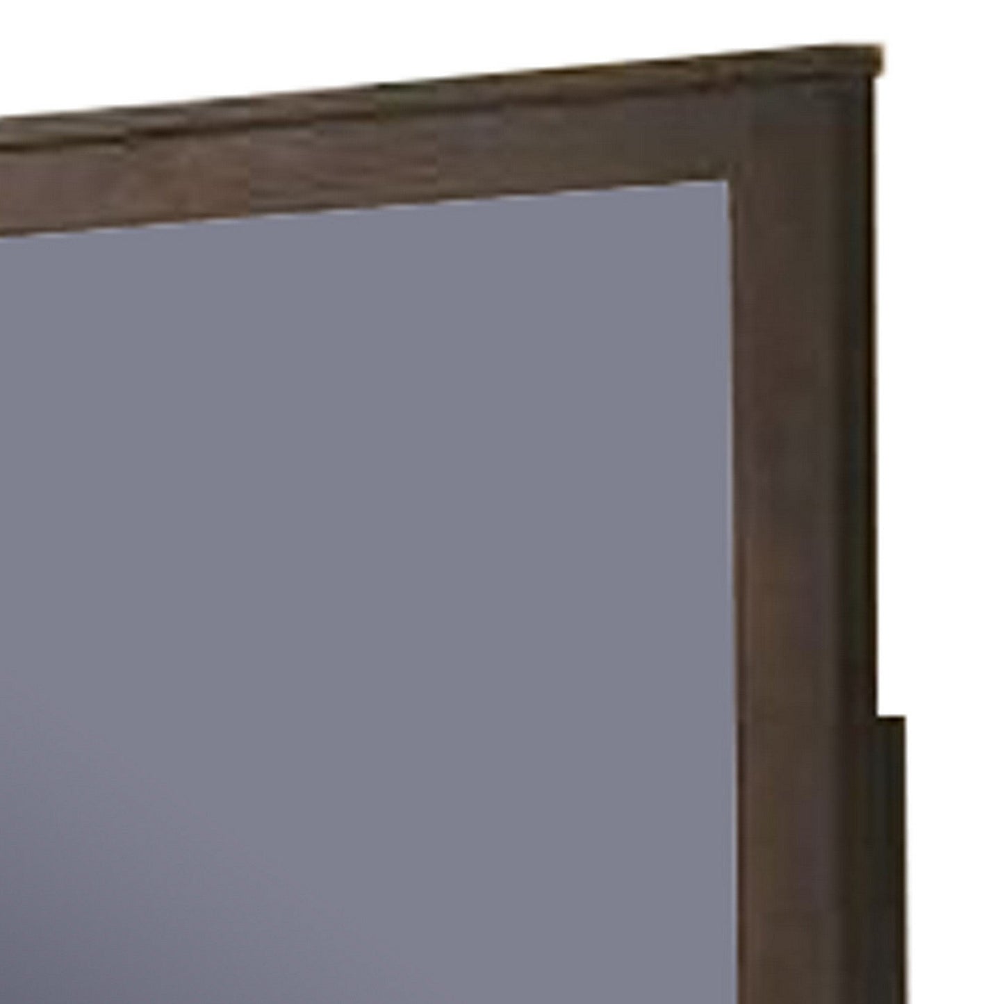 Benzara Brown Wall Mirror With Rectangular Frame and Molded Details