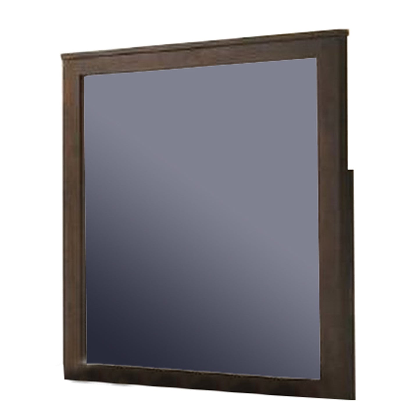 Benzara Brown Wall Mirror With Rectangular Frame and Molded Details