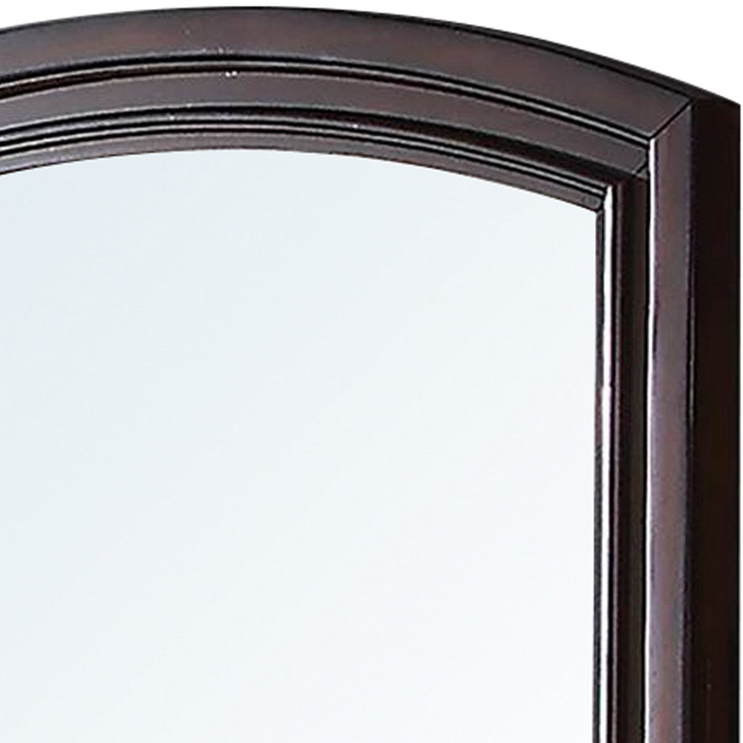 Benzara Brown Wooden Mirror With Raised Frame and Molded Details