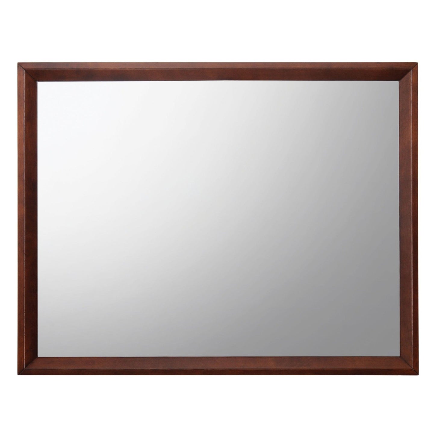 Benzara Brown and Silver Rectangular Wooden Framed Mirror