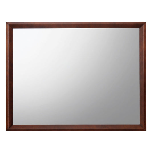 Benzara Brown and Silver Rectangular Wooden Framed Mirror