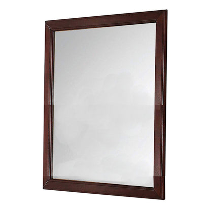 Benzara Brown and Silver Transitional Style Raised Wooden Framed Wall Mirror
