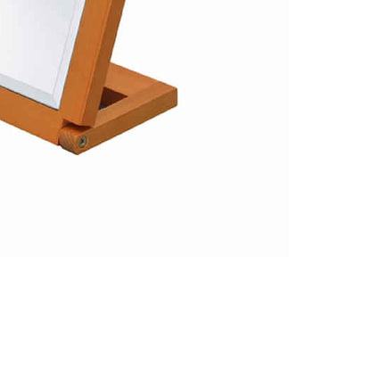 Benzara Brown and Silver Wooden Rectangular Tilted Bevelled Mirror