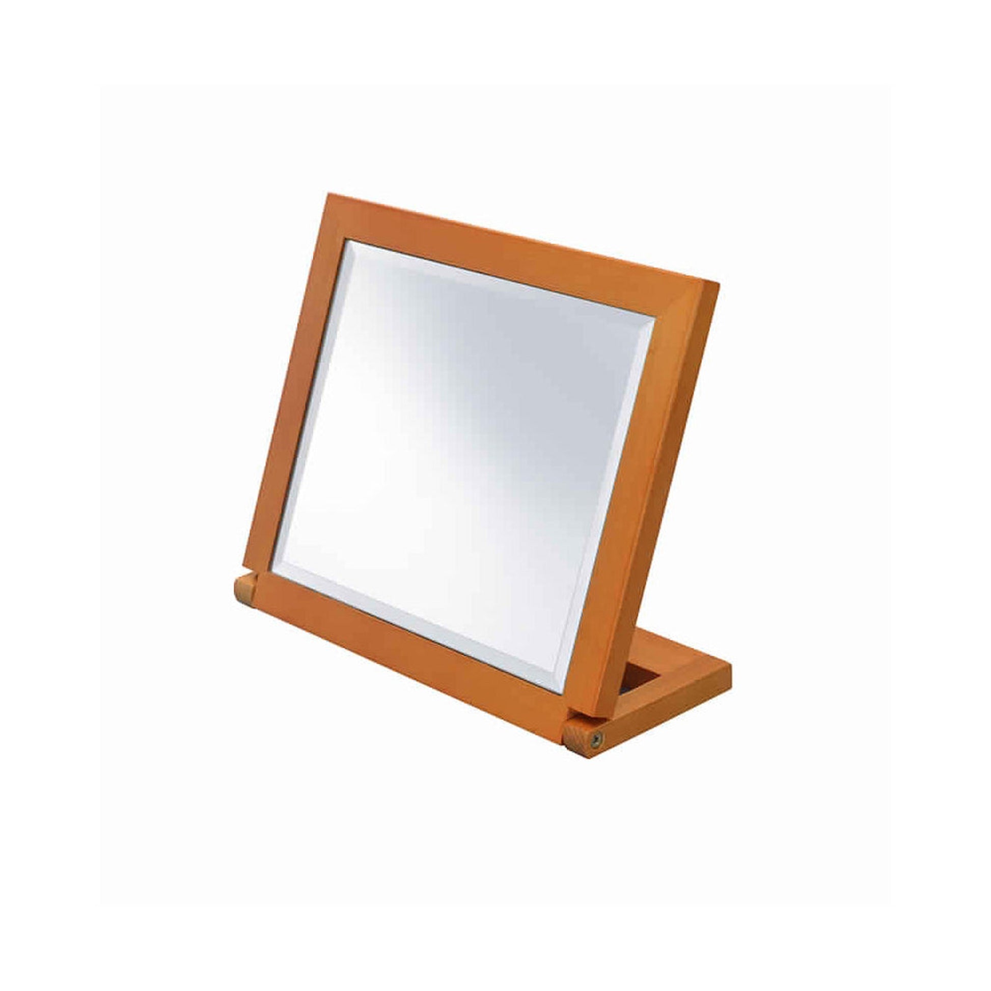 Benzara Brown and Silver Wooden Rectangular Tilted Bevelled Mirror