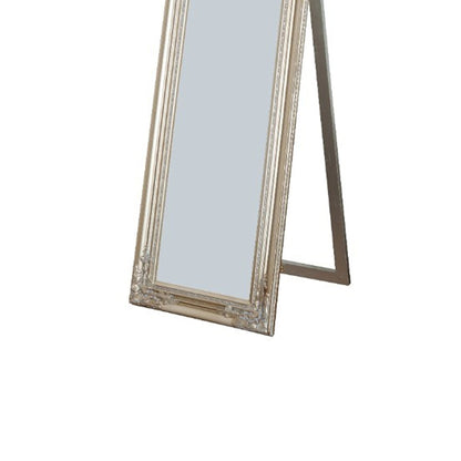 Benzara Camilla 71" Champagne Full Length Standing Mirror With Decorative Design