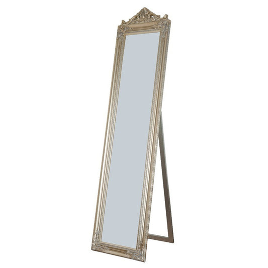 Benzara Camilla 71" Champagne Full Length Standing Mirror With Decorative Design