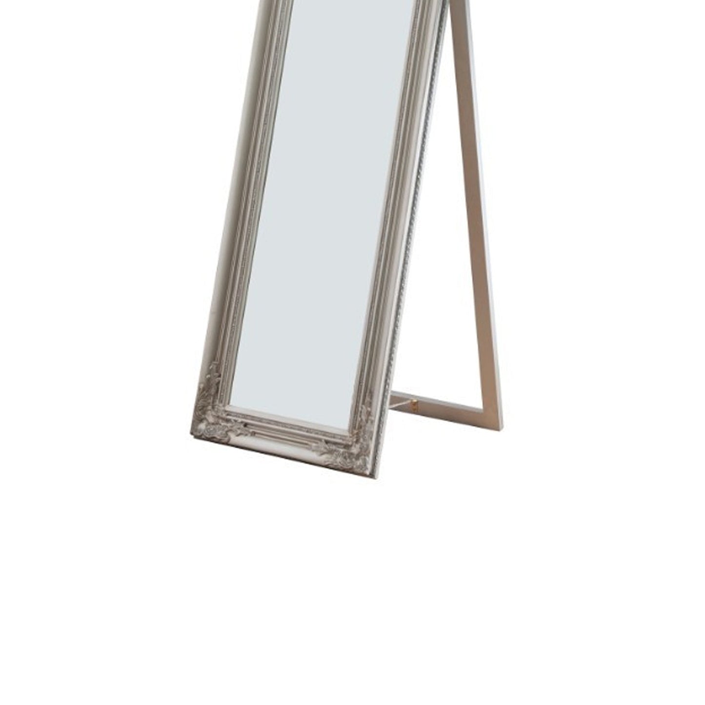 Benzara Camilla 71" Silver Full Length Standing Mirror With Decorative Design