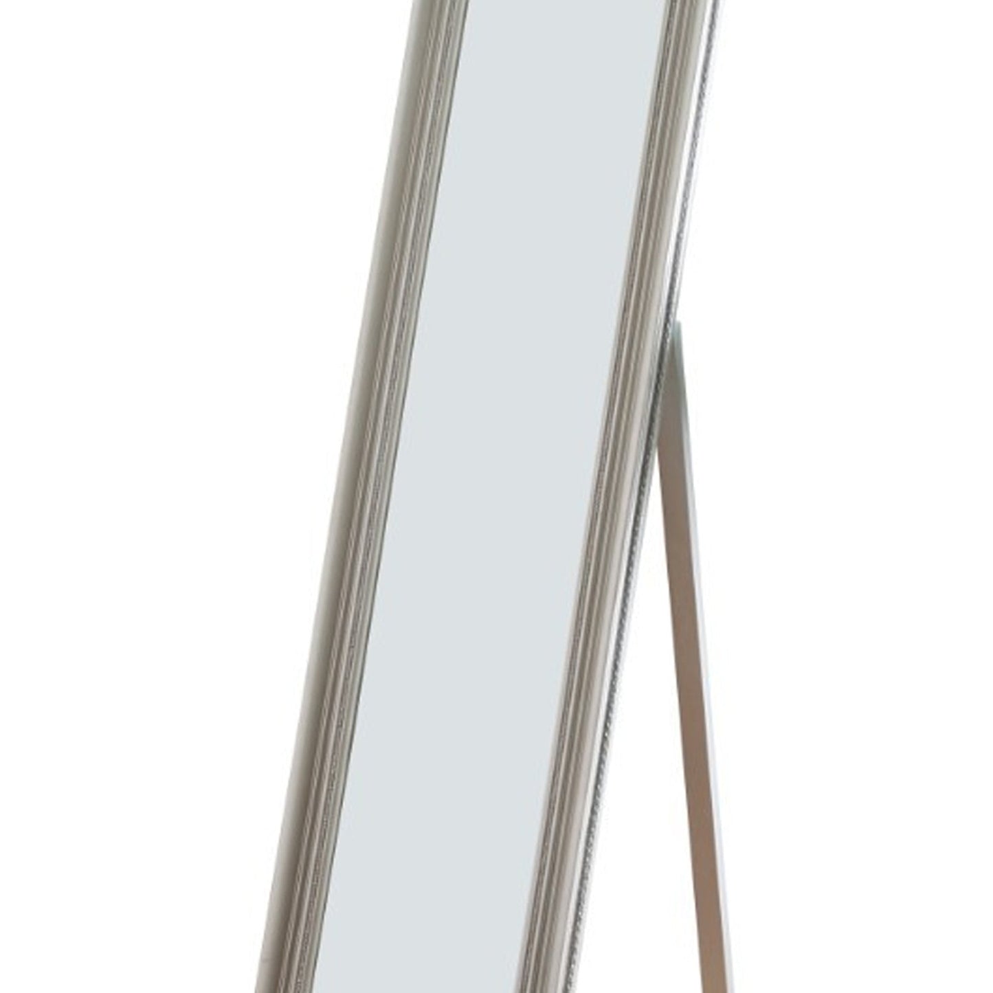 Benzara Camilla 71" Silver Full Length Standing Mirror With Decorative Design