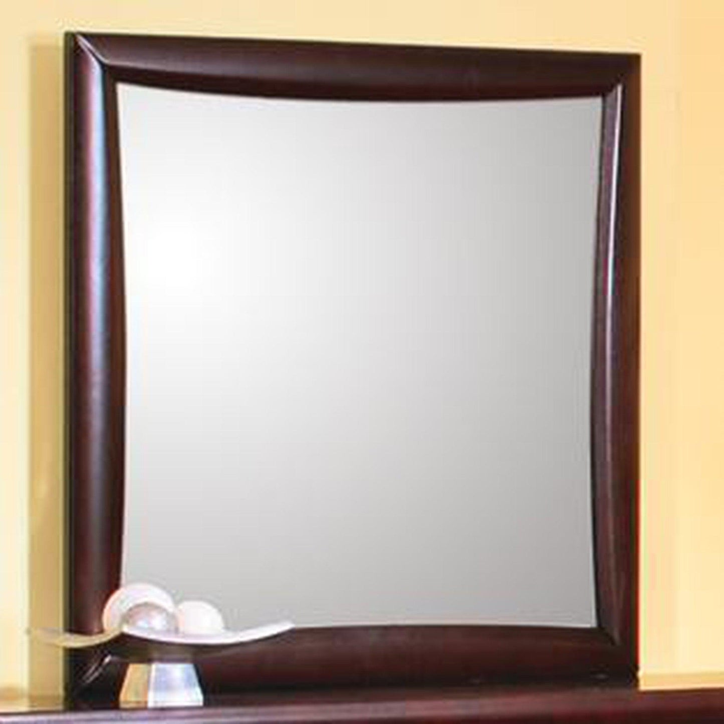 Benzara Cappuccino Brown Transitional Dresser Mirror
