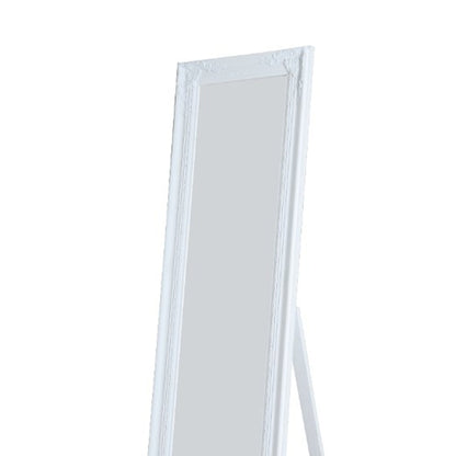 Benzara Cecilia 63" White Full Length Standing Mirror With Decorative Design