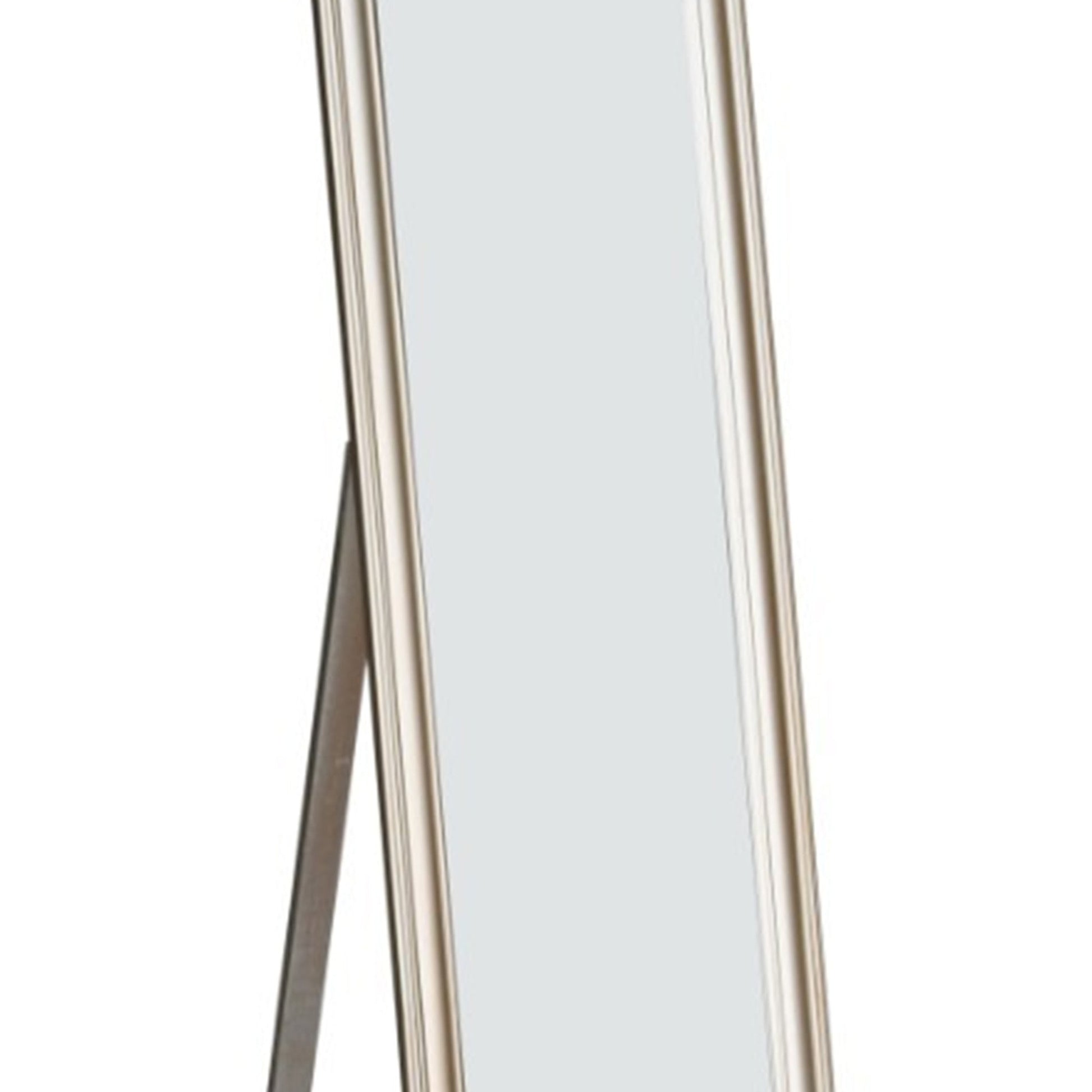 Benzara Elisabetta 63" Champagne Full Length Standing Mirror With Decorative Design