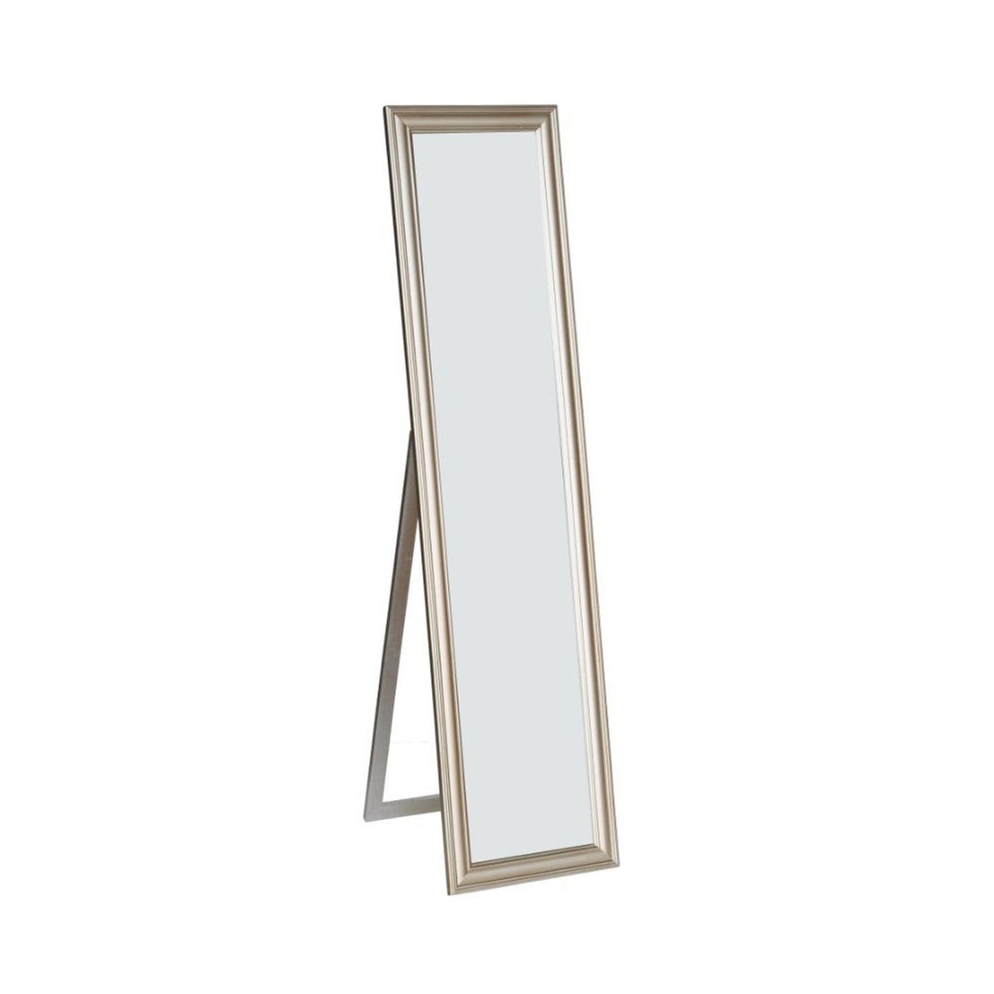 Benzara Elisabetta 63" Champagne Full Length Standing Mirror With Decorative Design