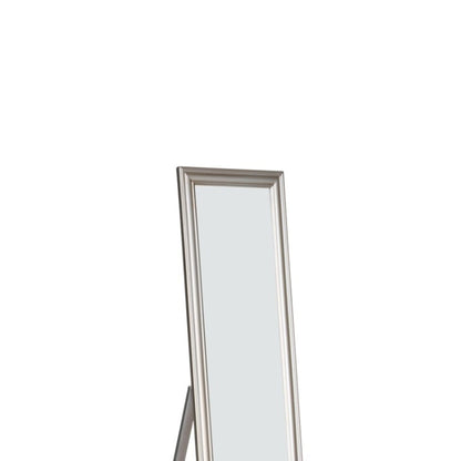 Benzara Elisabetta 63" Silver Full Length Standing Mirror With Decorative Design