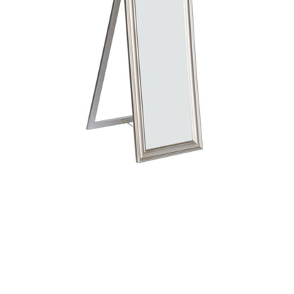 Benzara Elisabetta 63" Silver Full Length Standing Mirror With Decorative Design