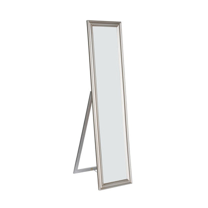 Benzara Elisabetta 63" Silver Full Length Standing Mirror With Decorative Design