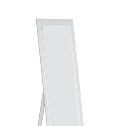 Benzara Elisabetta 63" White Full Length Standing Mirror With Decorative Design