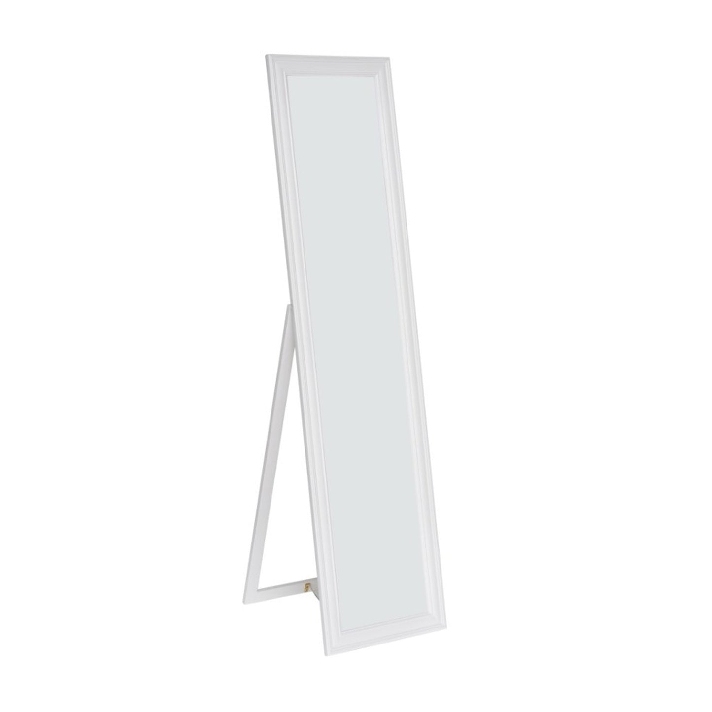 Benzara Elisabetta 63" White Full Length Standing Mirror With Decorative Design