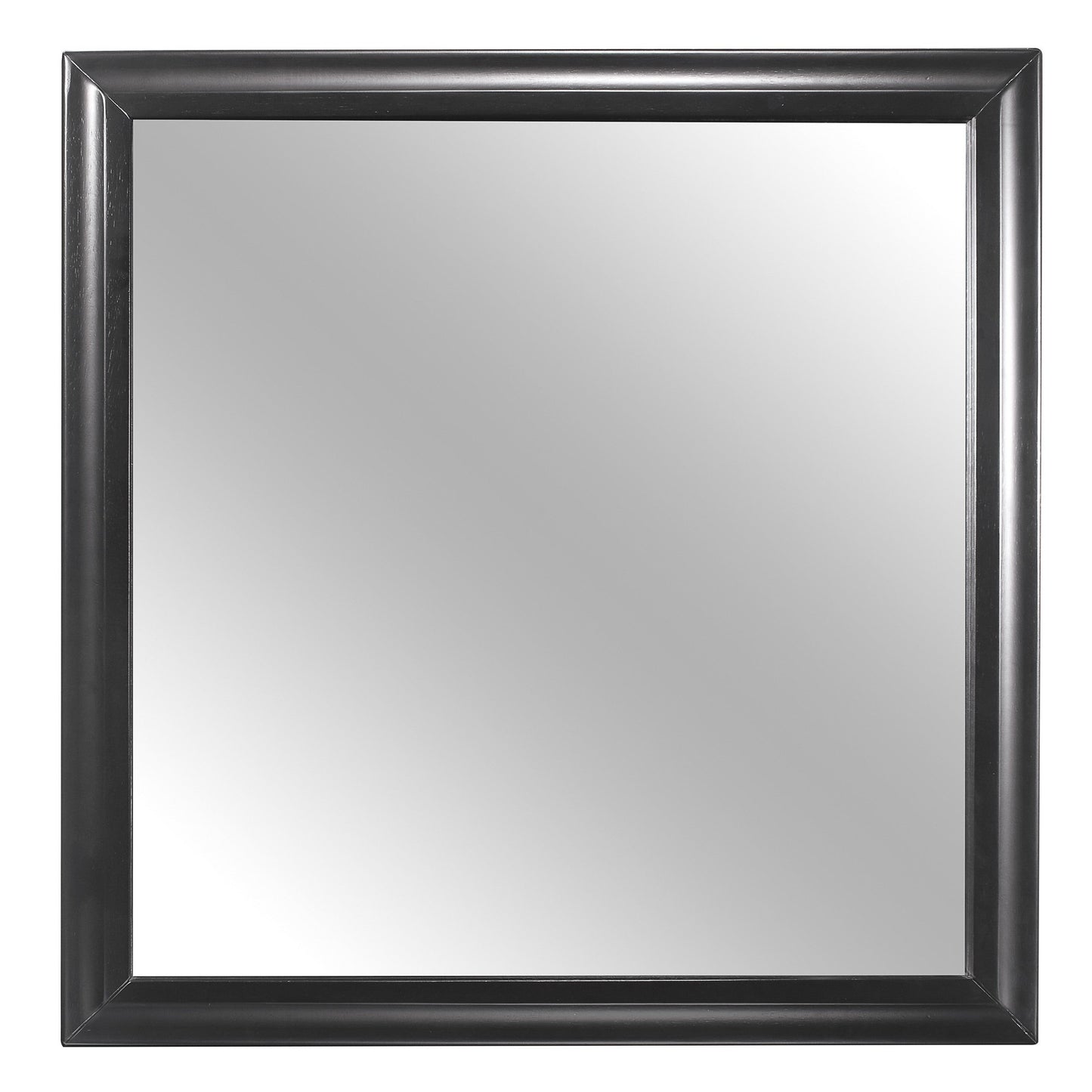 Benzara Espresso Wooden Frame Rectangular Mirror Molded Details