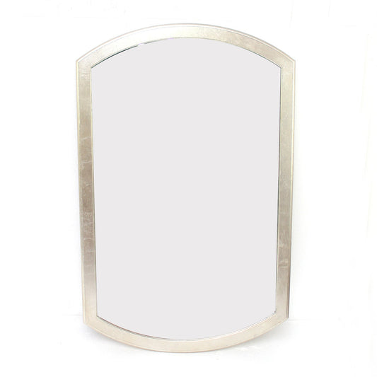 Benzara Gold Contemporary Wooden Wall Mirror With Arched Top and Bottom
