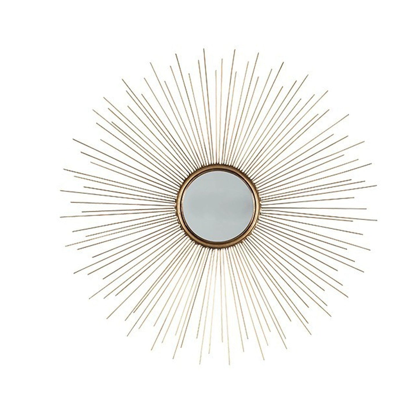 Benzara Gold Round Shaped Accent Mirror With Metal Spokes, Set of 2