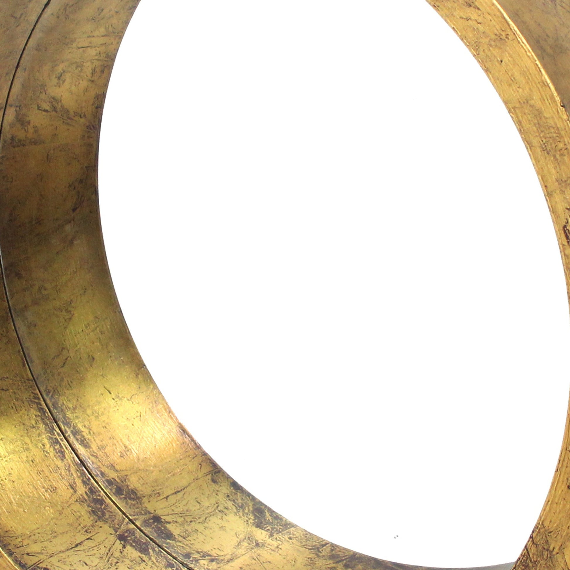 Benzara Gold and Silver Rustic Style Wall Mirror With Round Tray Shape Frame