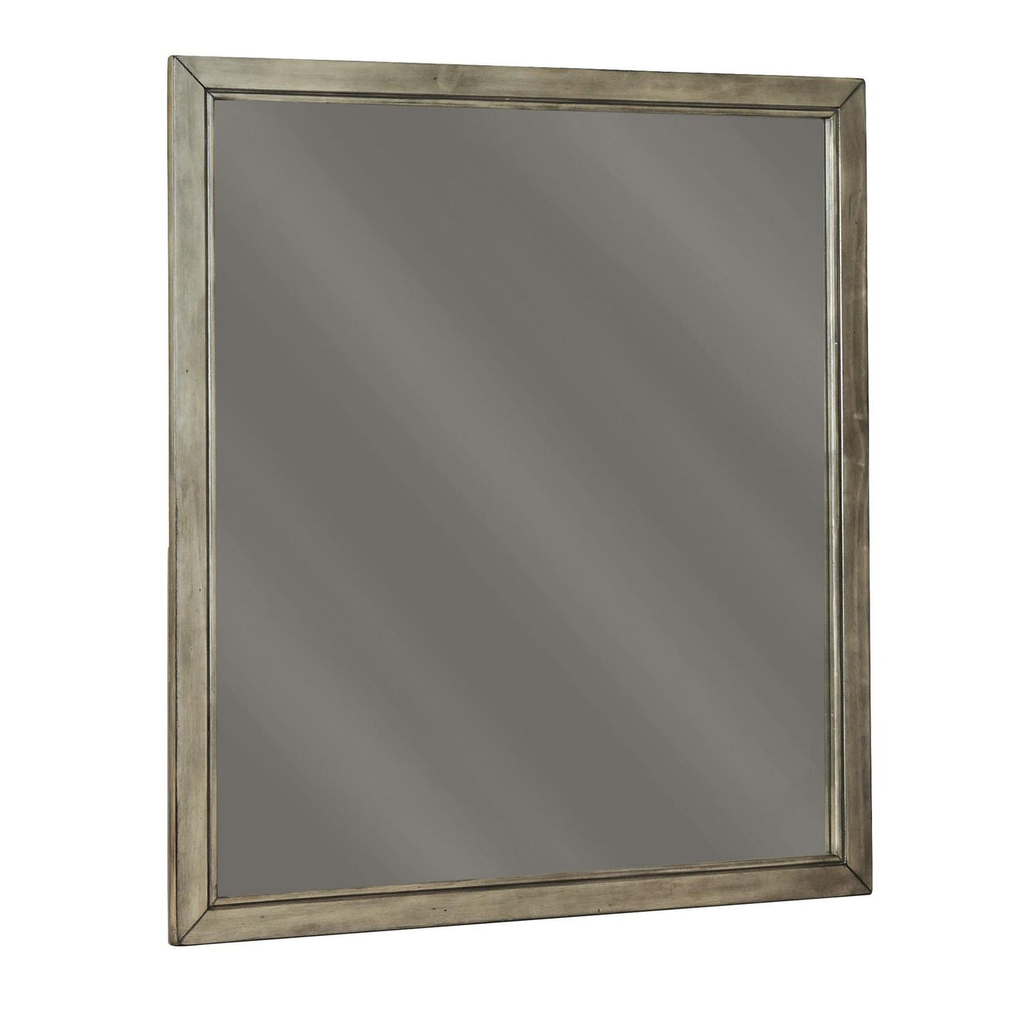 Benzara Gray Contemporary Style Rectangular Top Mirror