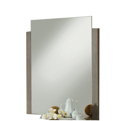 Benzara Gray Contemporary Style Vertically Wooden Framed Mirror