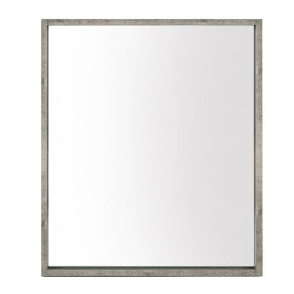 Benzara Gray Faux Concrete Wall Mirror With Mounting Hardware