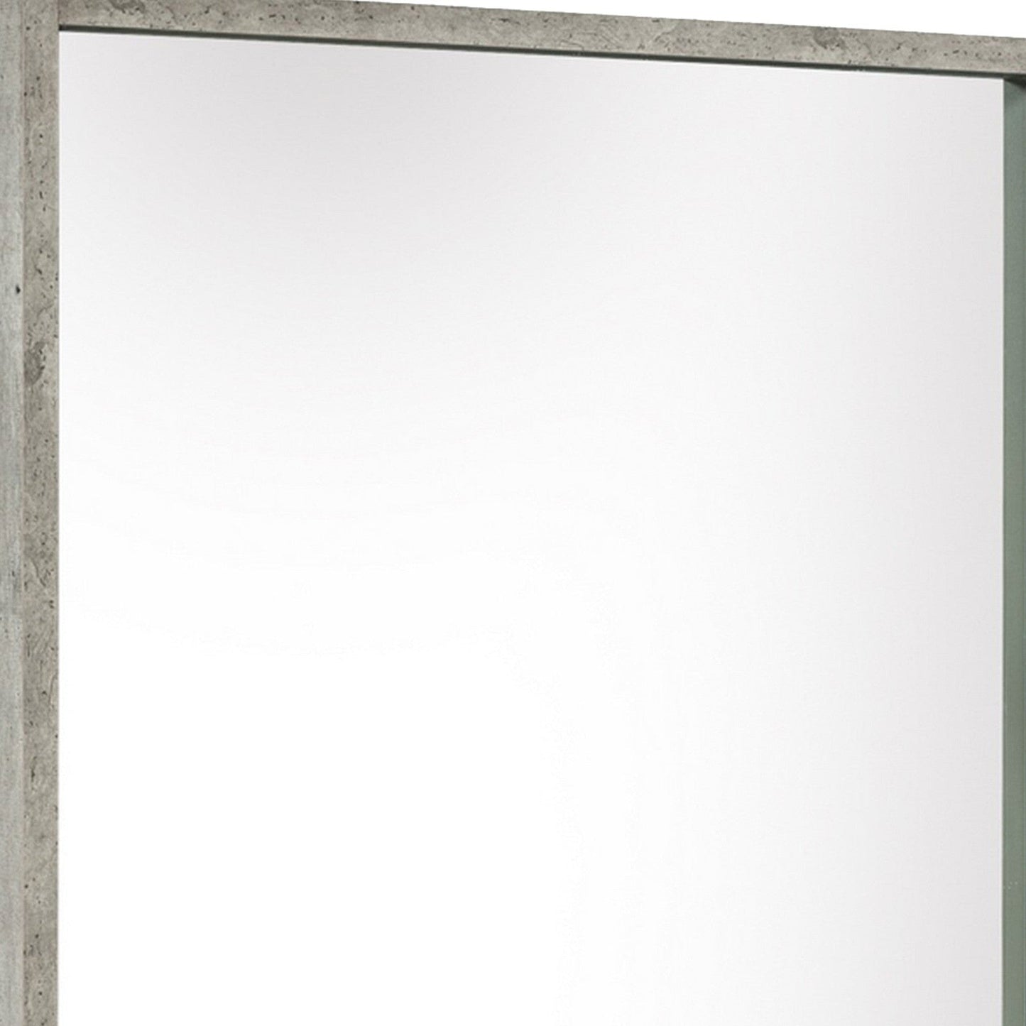 Benzara Gray Faux Concrete Wall Mirror With Mounting Hardware