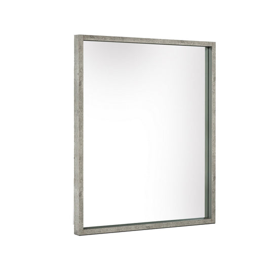 Benzara Gray Faux Concrete Wall Mirror With Mounting Hardware